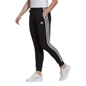 adidas women Essentials 3-Stripes Pants Size  Small Black White New With Tags
